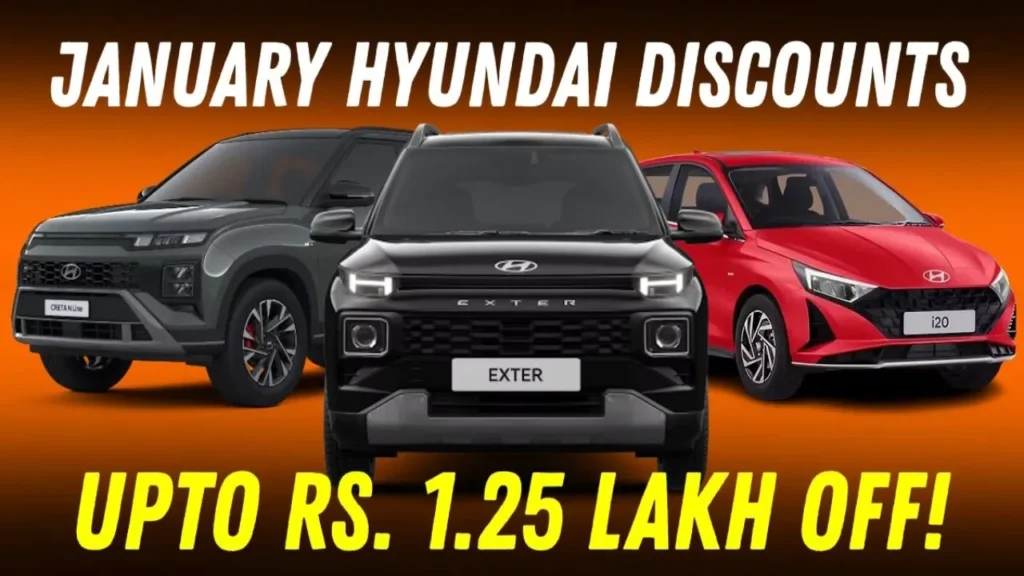 Hyundai January 2026 Discounts Revealed: Exter Gets Up to ₹98,000 Off, Creta Electric ₹1.25 Lakh Benefit